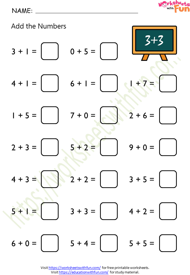 Mathematics preschool addition up to 10 worksheet 2 wwf